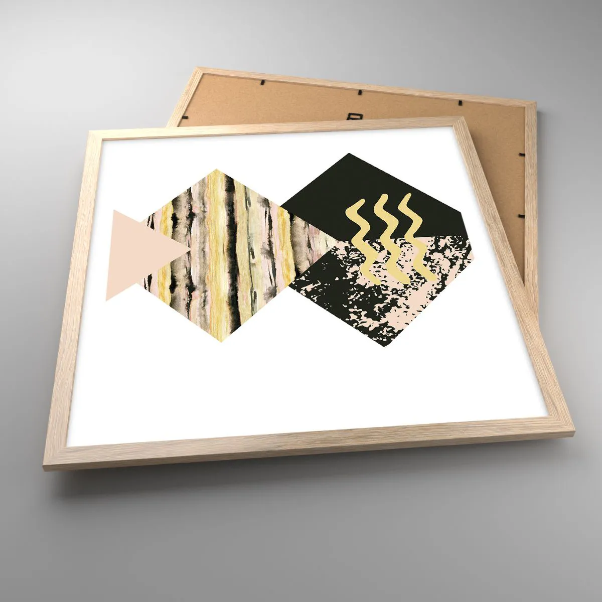 Plakat i ramme af lyst egetræ - Ikke så simpelt - 50x50 cm