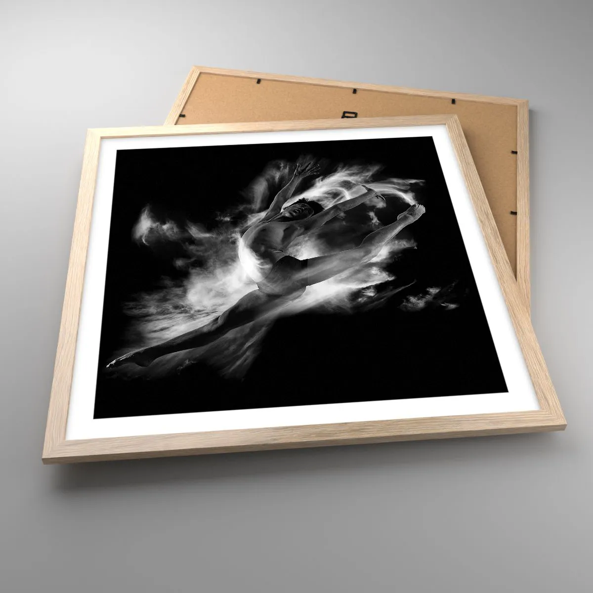 Plagát v ráme zo svetlého duba - Zastavený za letu - 50x50 cm