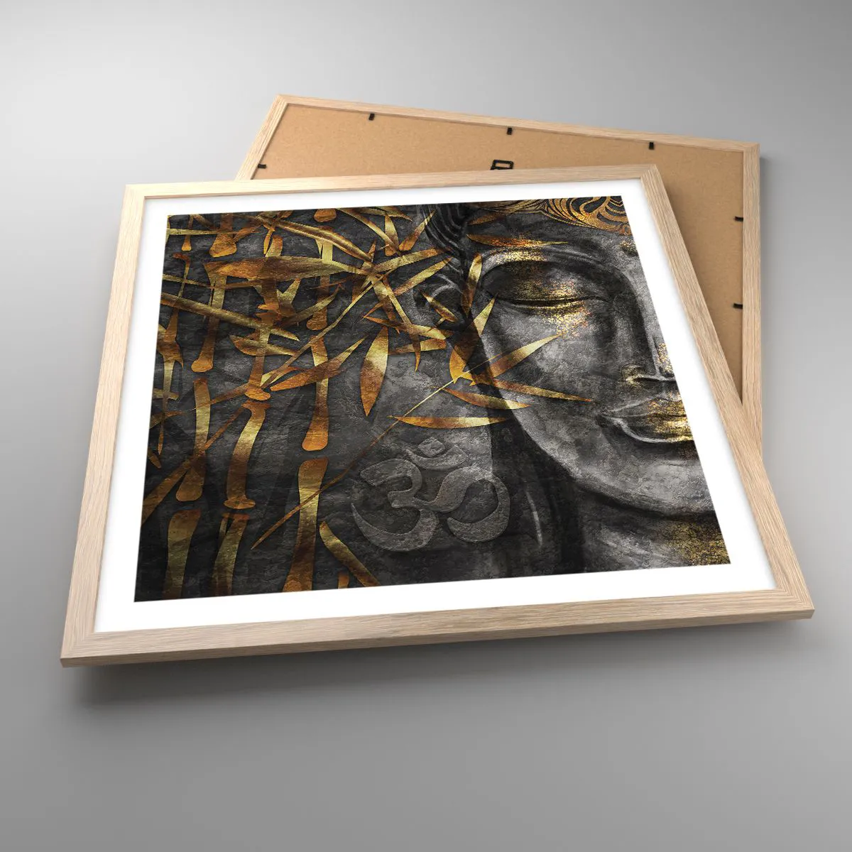 Een poster in een licht eiken lijst - Voel de rust - 50x50 cm