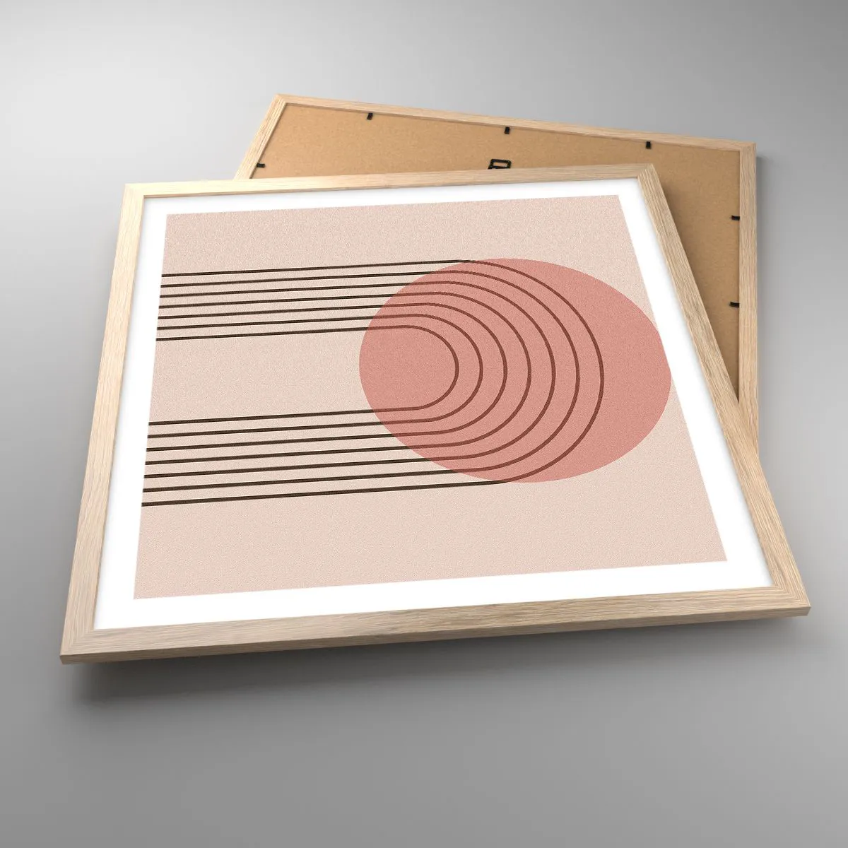 Plakat i ramme af lyst egetræ - Uimodståelig tiltrækningskraft - 50x50 cm