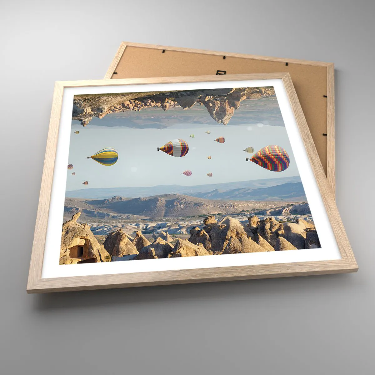 Affiche dans un chêne clair - Poster - Ici, tout est possible - 50x50 cm