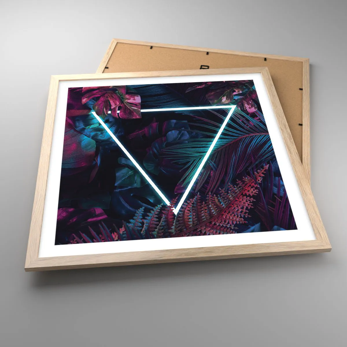 Poster in light oak frame - Disco Style Garden - 50x50 cm