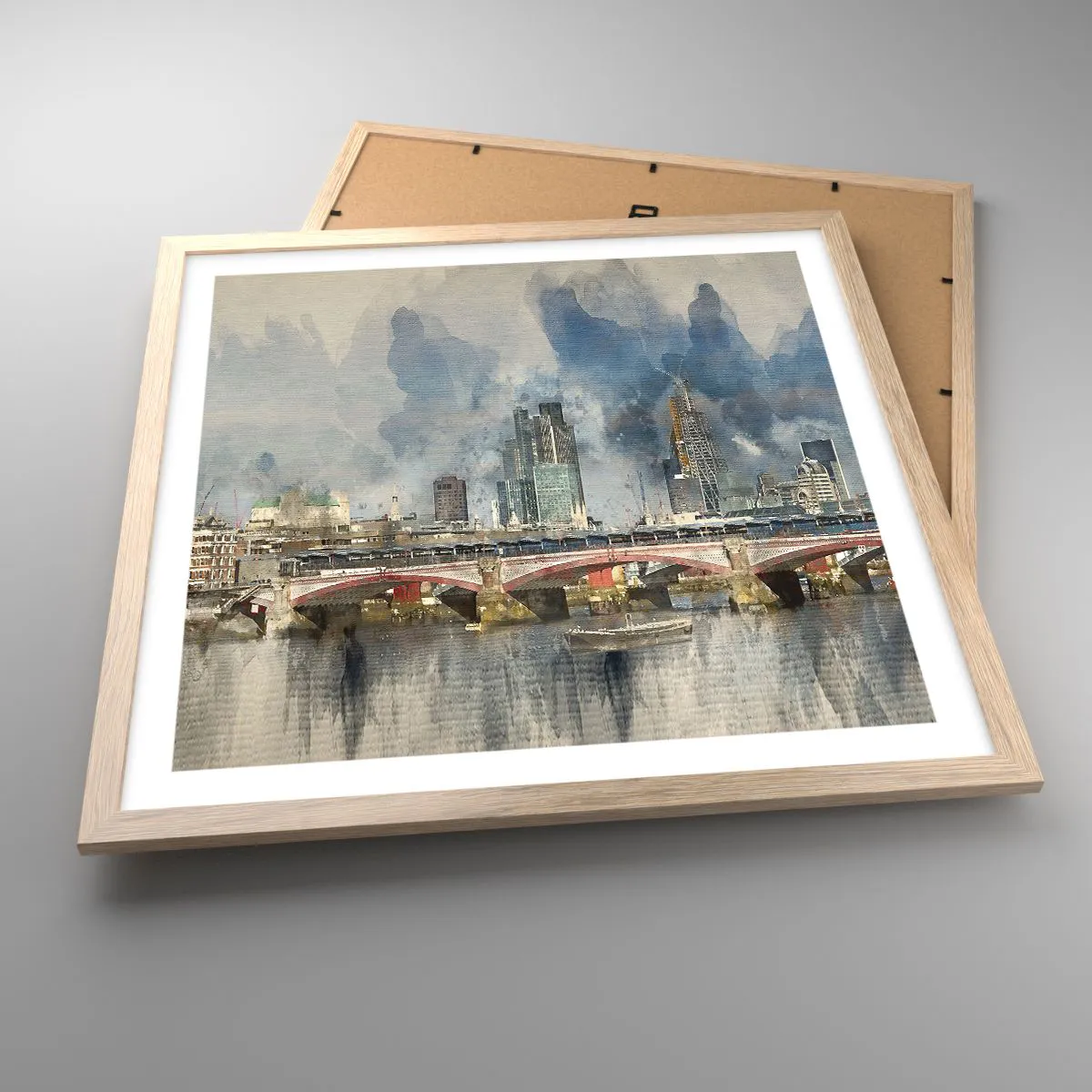 Poster in light oak frame - London in Its Beauty - 50x50 cm