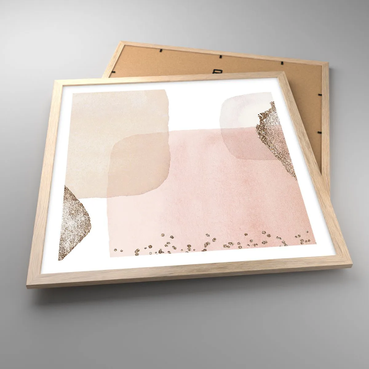 Affiche dans un chêne clair - Poster - Regard à travers la couleur - 50x50 cm