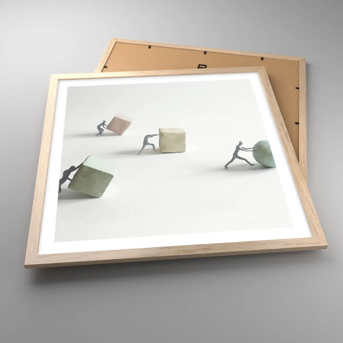 Pôster com moldura de carvalho claro - É a vida - 50x50 cm