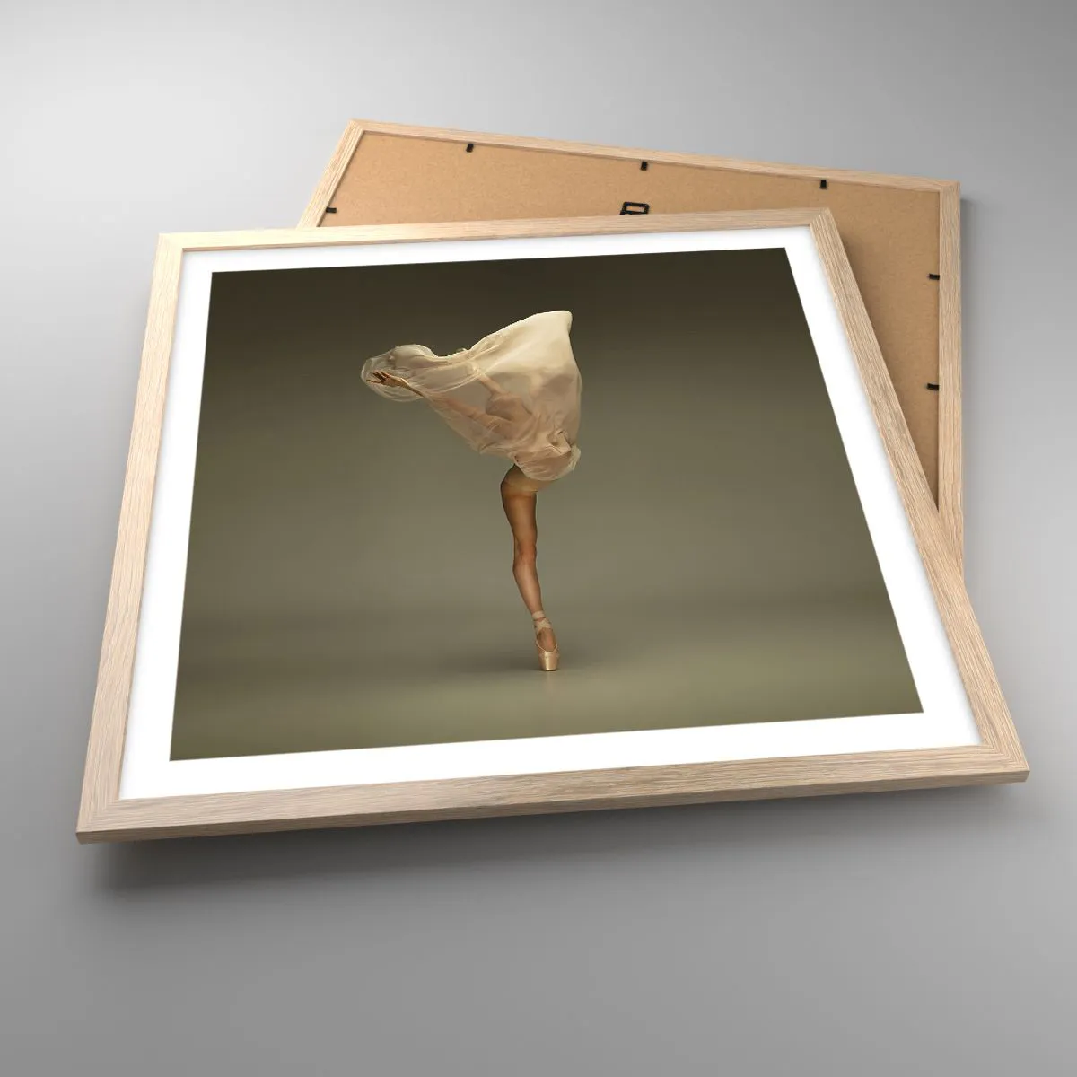 Affiche dans un chêne clair - Poster - Il va bientôt s'envoler - 50x50 cm