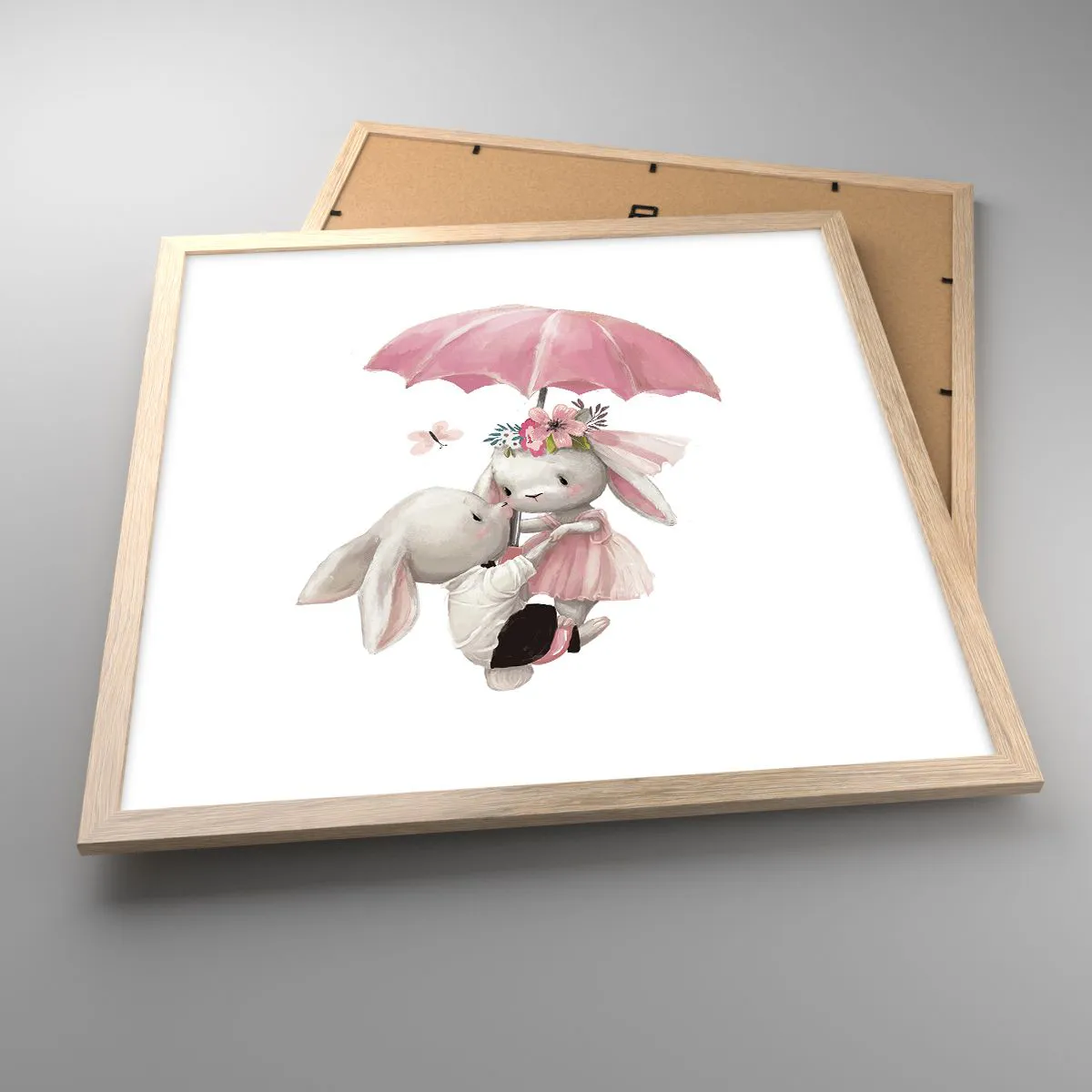 Affisch i ram av ljusek - Det är just kärlek - 50x50 cm