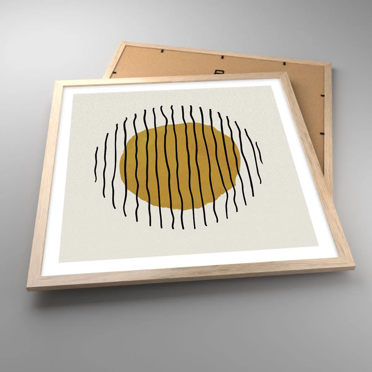 Pôster com moldura de carvalho claro - Abstração a tremer com o calor - 50x50 cm