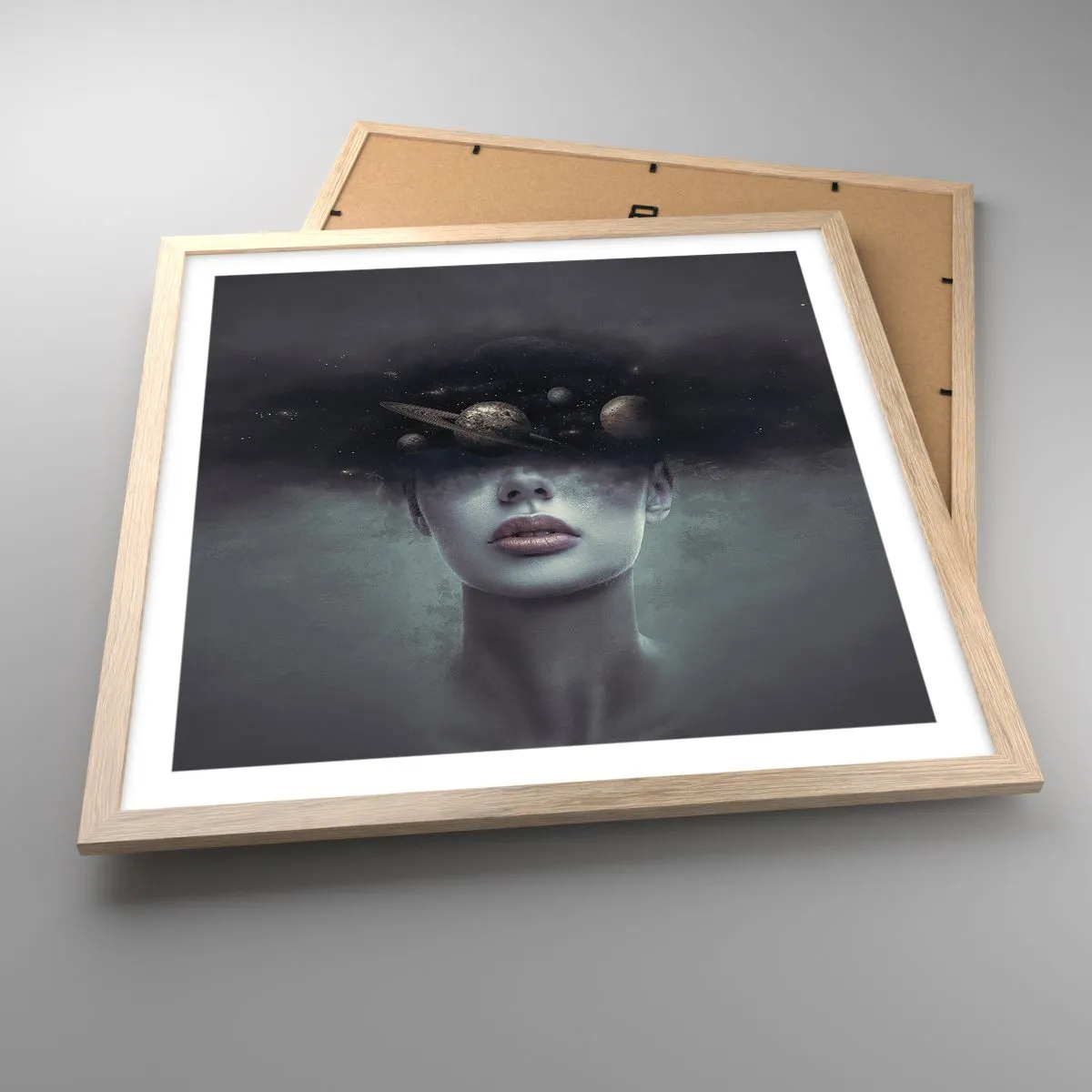 Een poster in een licht eiken lijst - En de planeten worden gek... - 50x50 cm