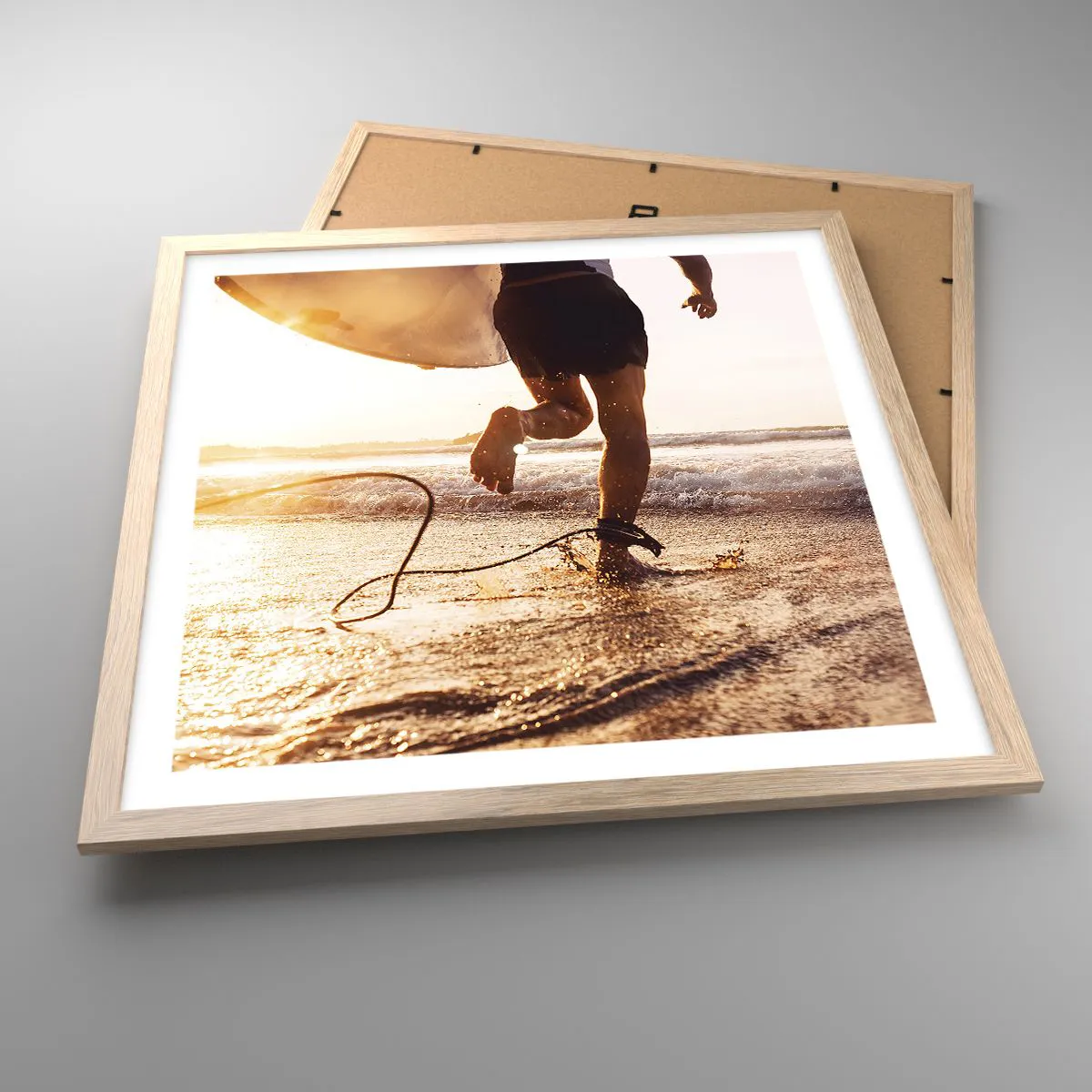Poszter világos tölgy keretben - A hullám felé - 50x50 cm