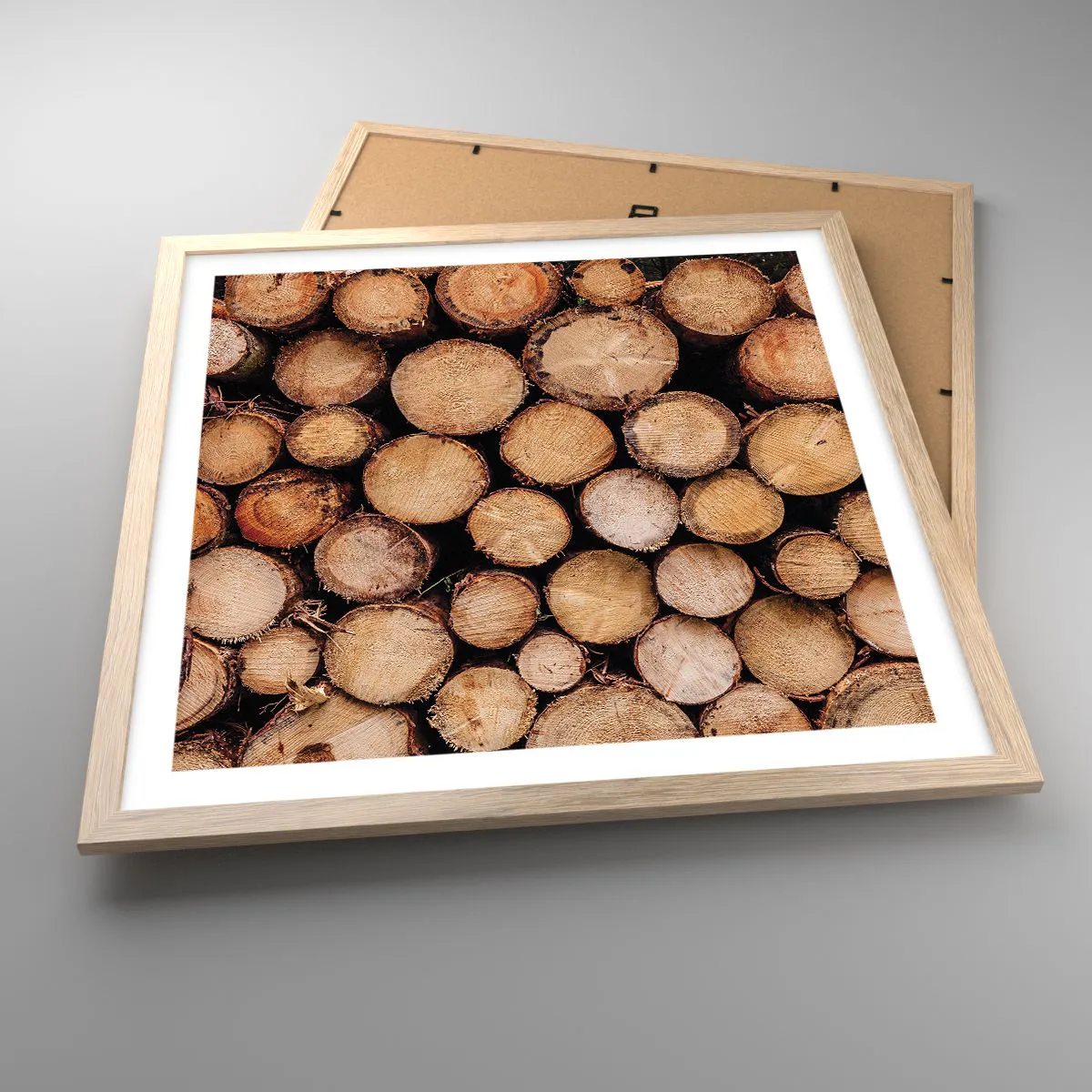 Affiche dans un chêne clair - Poster - Nouveau commencement - 50x50 cm