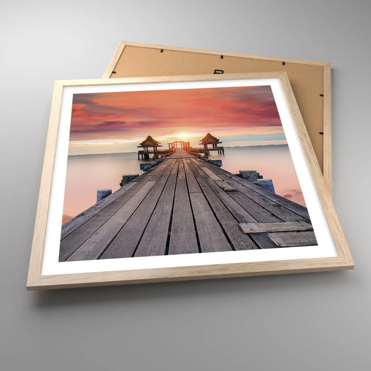 Affiche dans un chêne clair - Poster - L'Ouest à l'Est - 50x50 cm