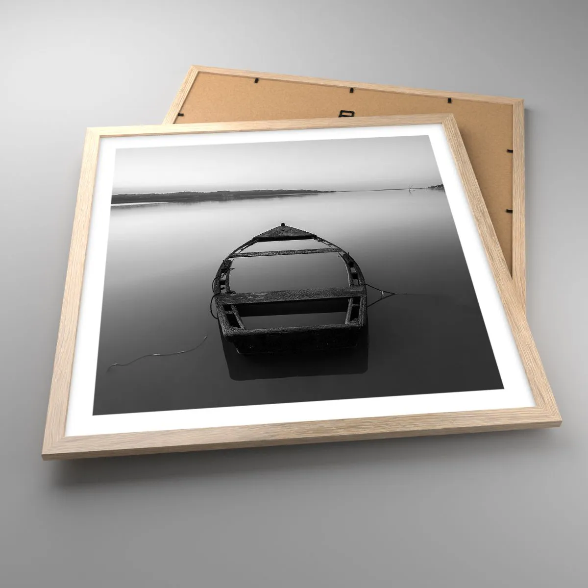 Affiche dans un chêne clair - Poster - Nostalgie et mélancolie - 50x50 cm