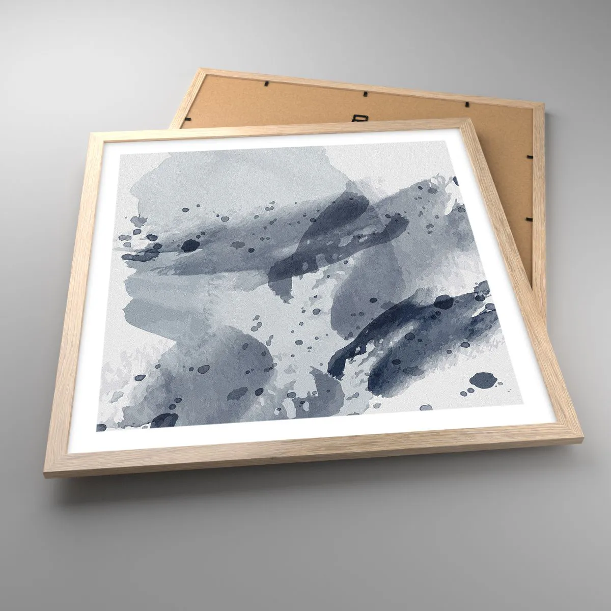 Pôster com moldura de carvalho claro - Um estudo da natureza da água - 50x50 cm