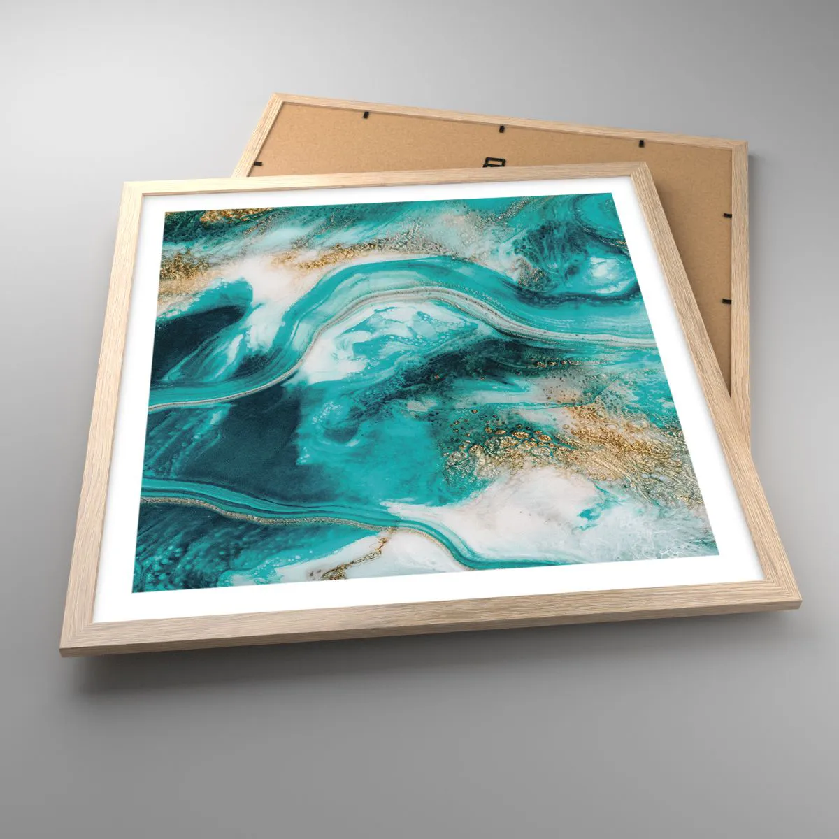 Poszter világos tölgy keretben - Az arany folyó - 50x50 cm