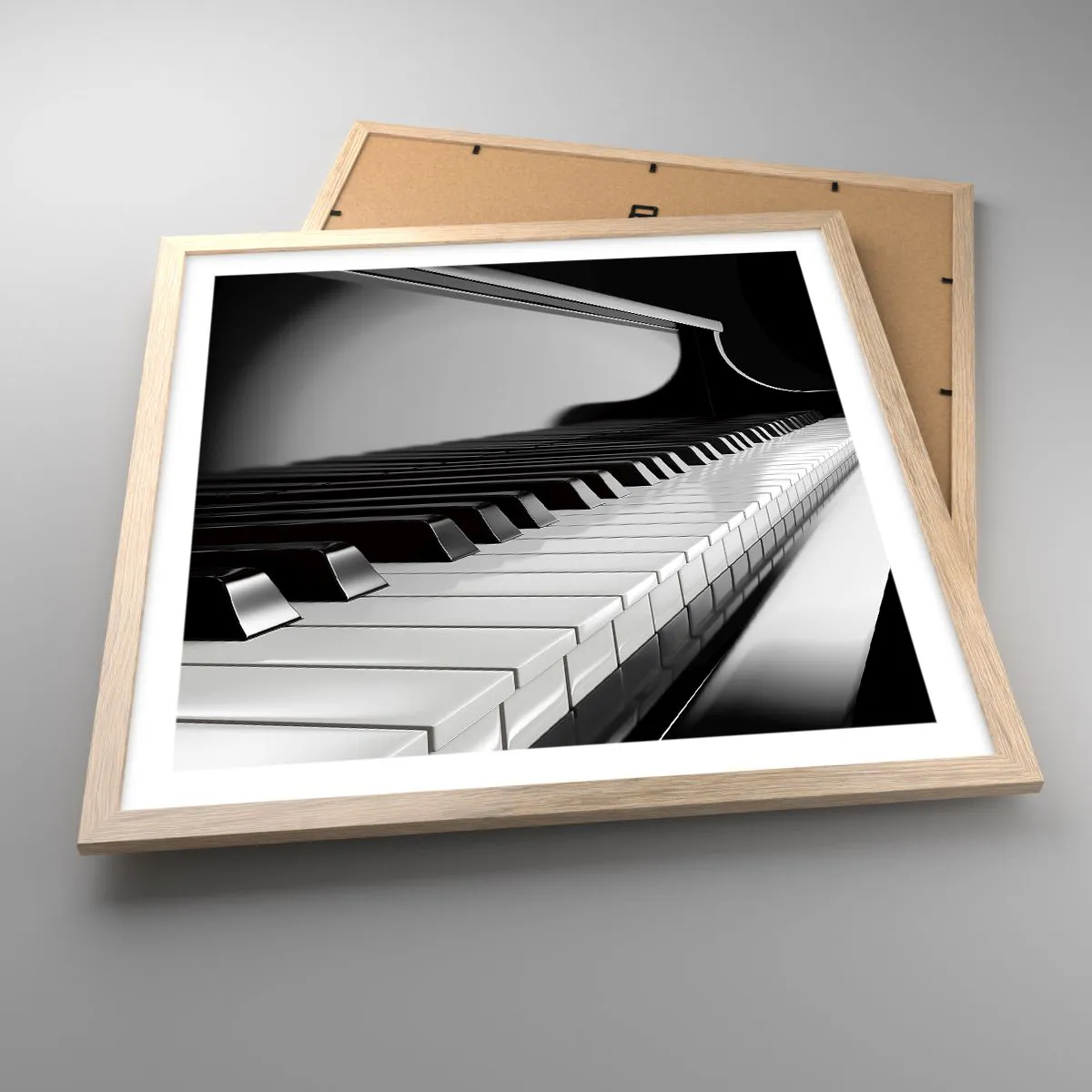 Plagát v ráme zo svetlého duba - Harmónia tvarov a farieb - 50x50 cm