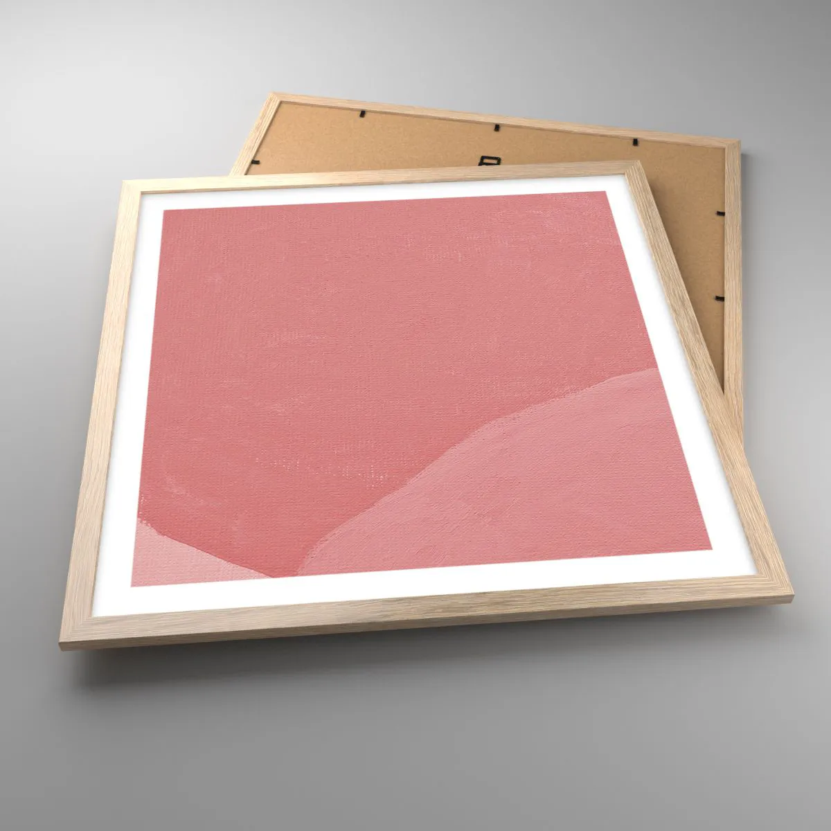 Affiche dans un chêne clair - Poster - Composition organique en rose - 50x50 cm