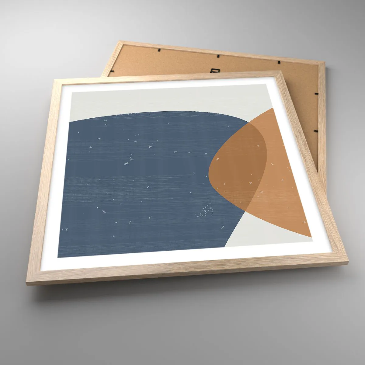 Een poster in een licht eiken lijst - Ovalen en invloeden - 50x50 cm