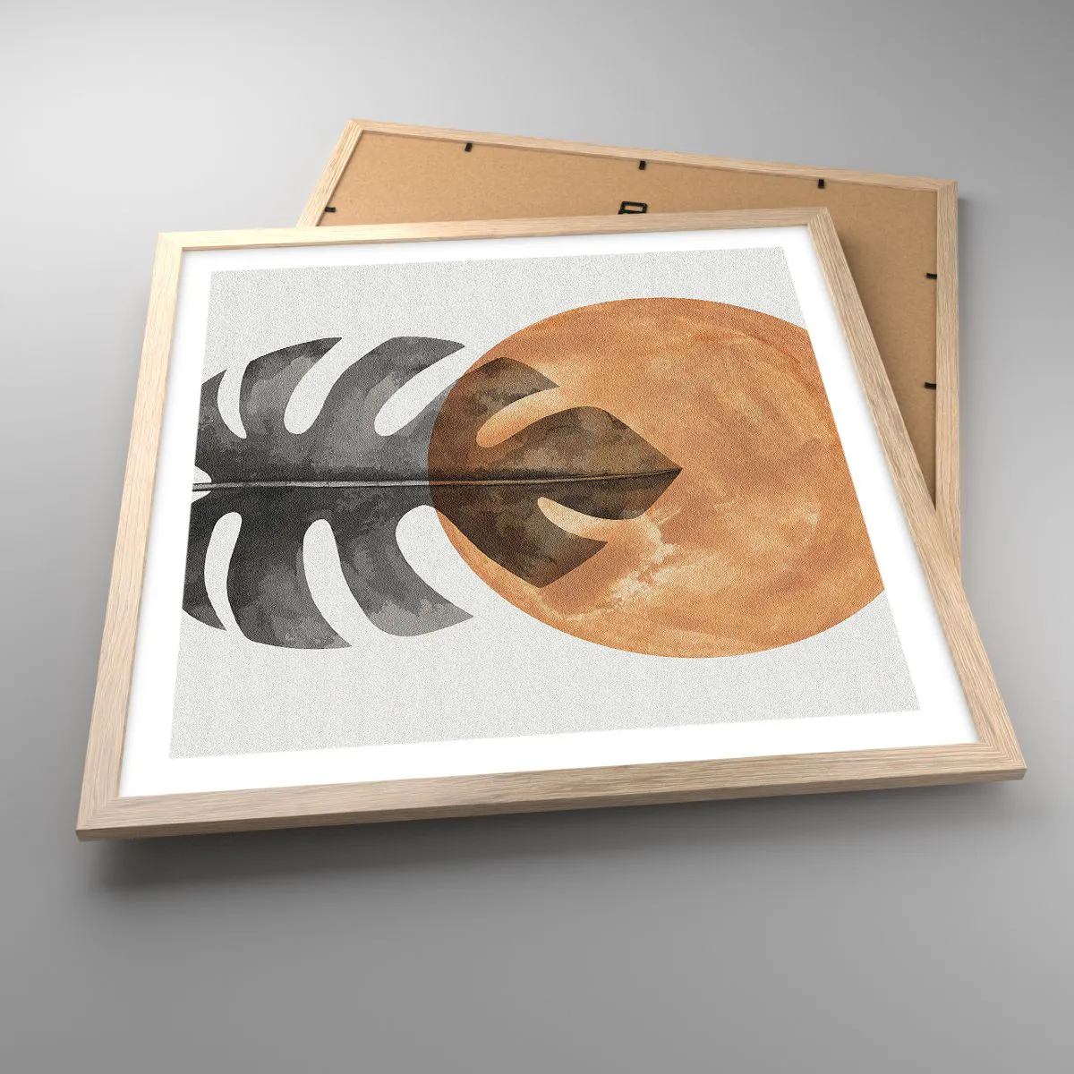 Een poster in een licht eiken lijst - Altijd de zon - 50x50 cm