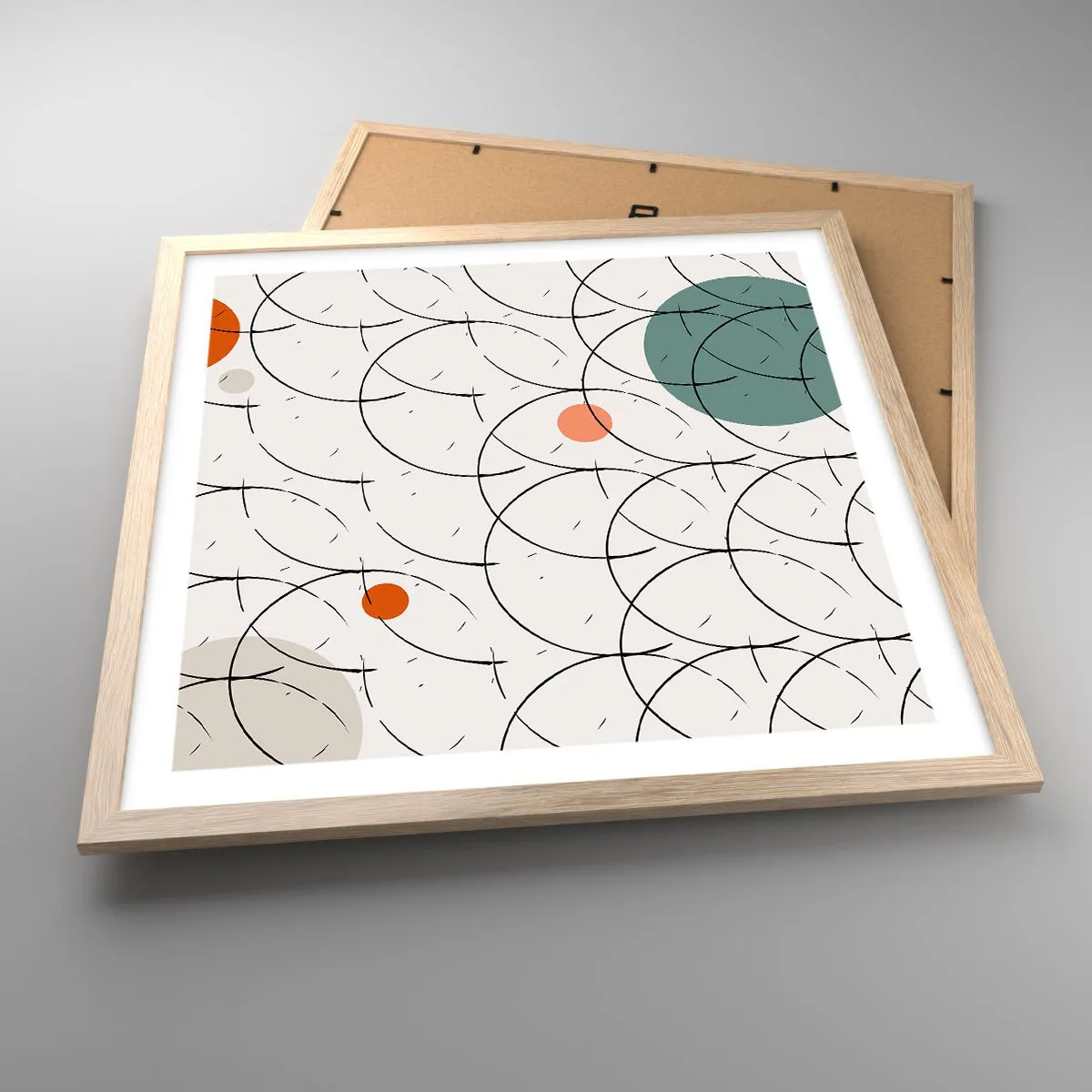 Pôster com moldura de carvalho claro - No espírito da pop art - 50x50 cm