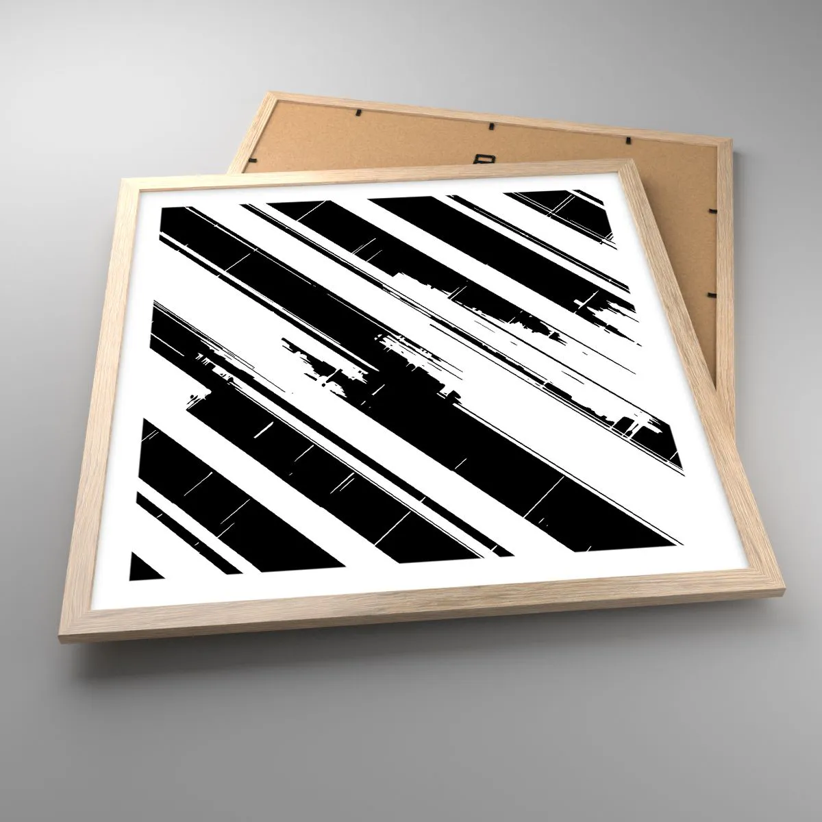 Een poster in een licht eiken lijst - Een intense en dynamische compositie - 50x50 cm