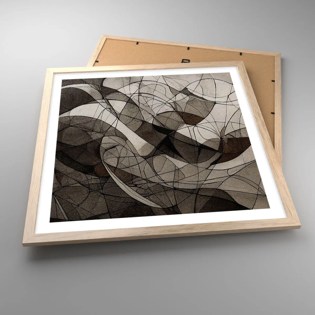 Plagát v ráme zo svetlého duba - Obeh farieb Zeme - 50x50 cm