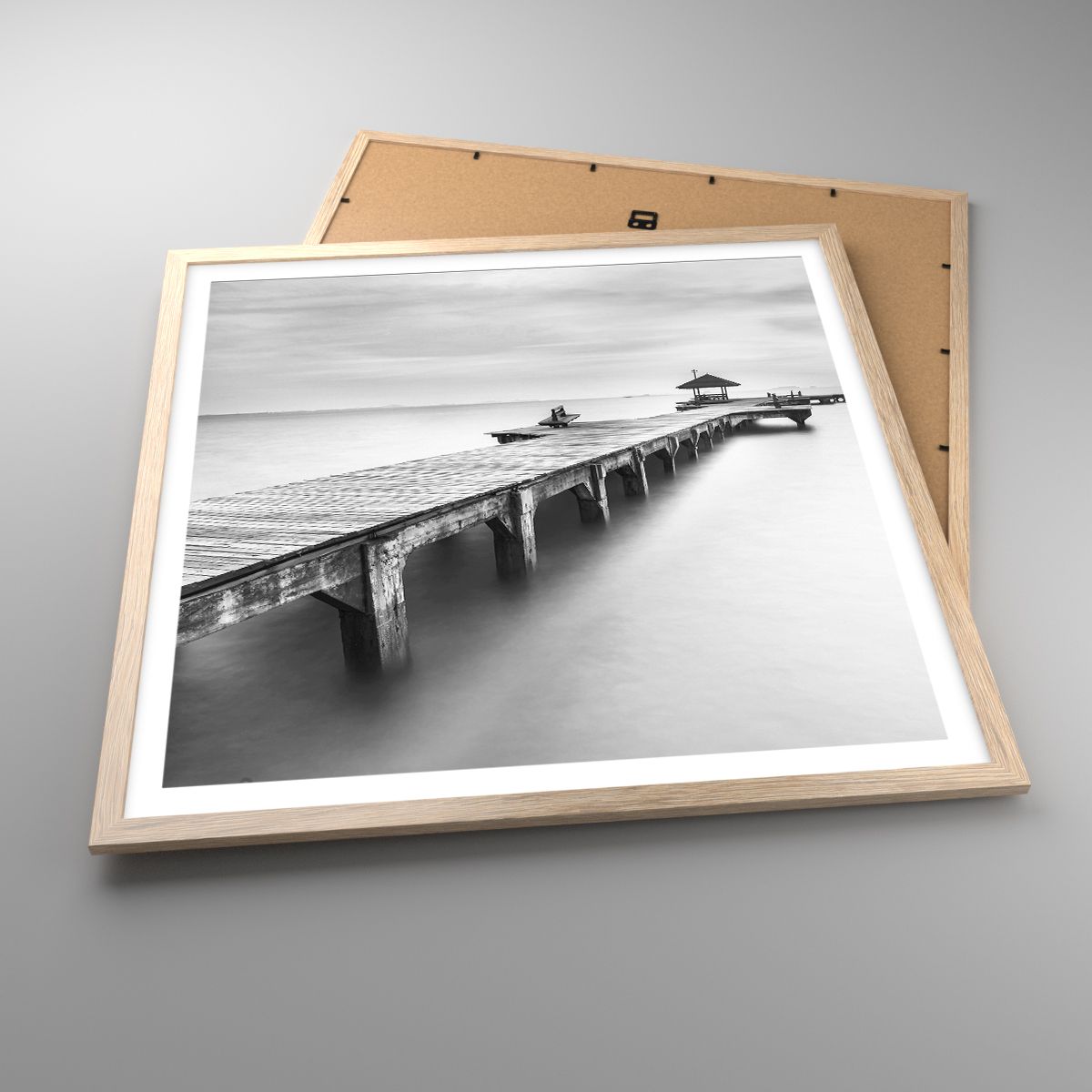 Affiche Paysage, Affiche Mer, Affiche Pont De Bois, Affiche Océan, Affiche Noir Et Blanc