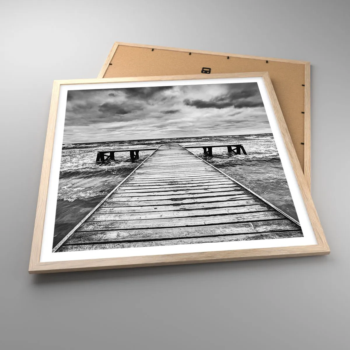 Poster in einem Rahmen aus heller Eiche - Ich warte darauf, dass der Wind wegjagt... - 60x60 cm