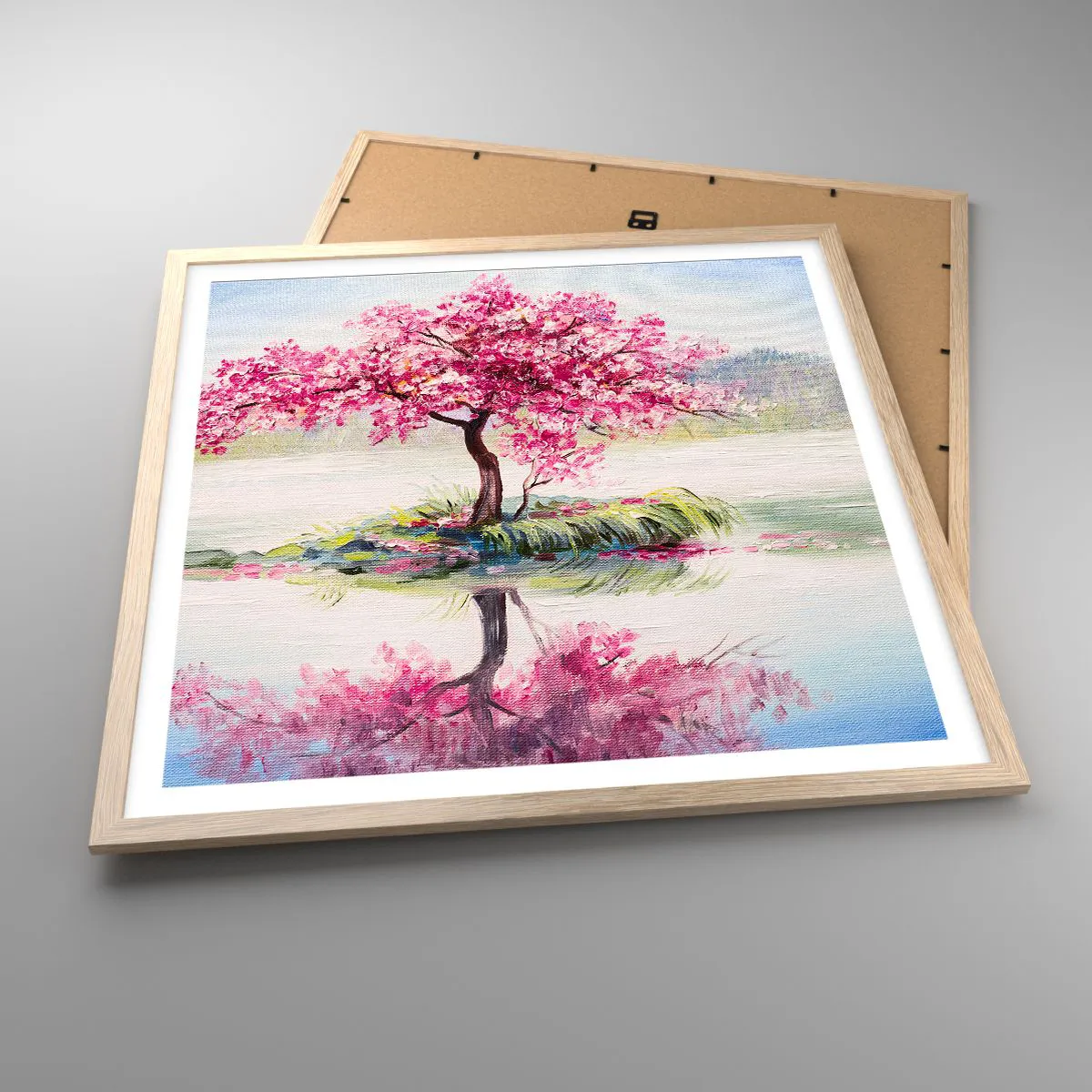 Affiche dans un chêne clair - Poster - Fête du Printemps - 60x60 cm