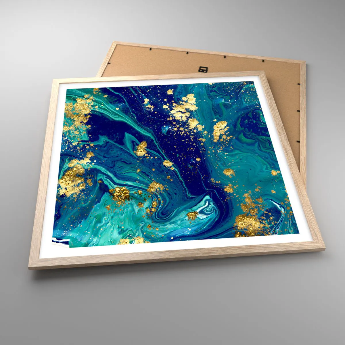 Poster în ramă de stejar deschis - Petale de soare - 60x60 cm