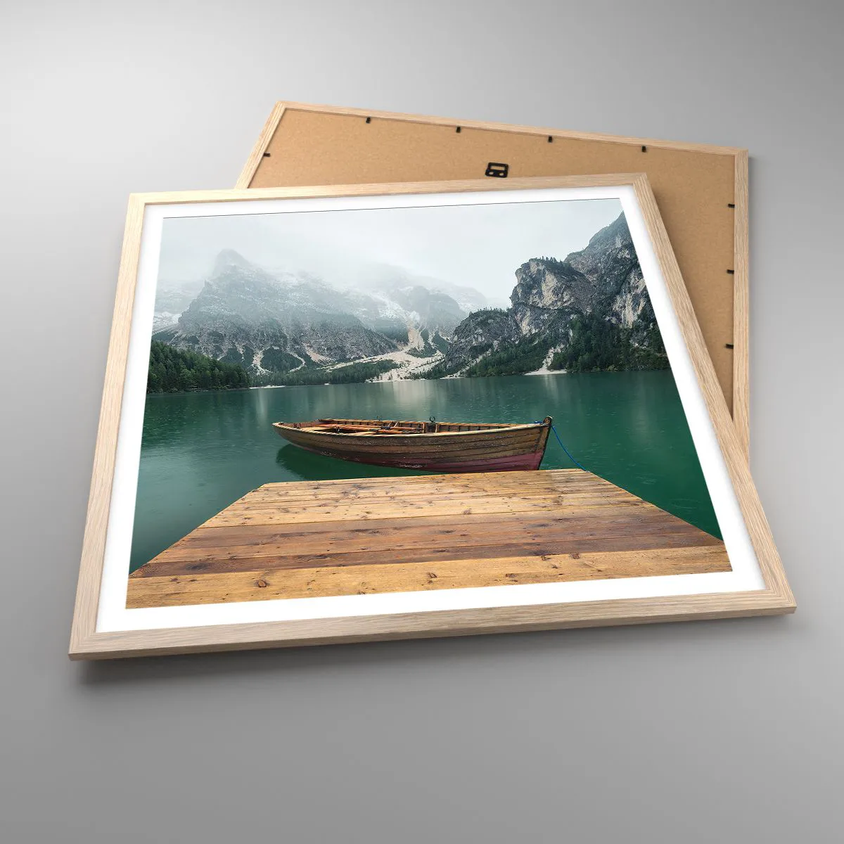 Poszter világos tölgy keretben - "És a homlok büszke sziklái" - 60x60 cm