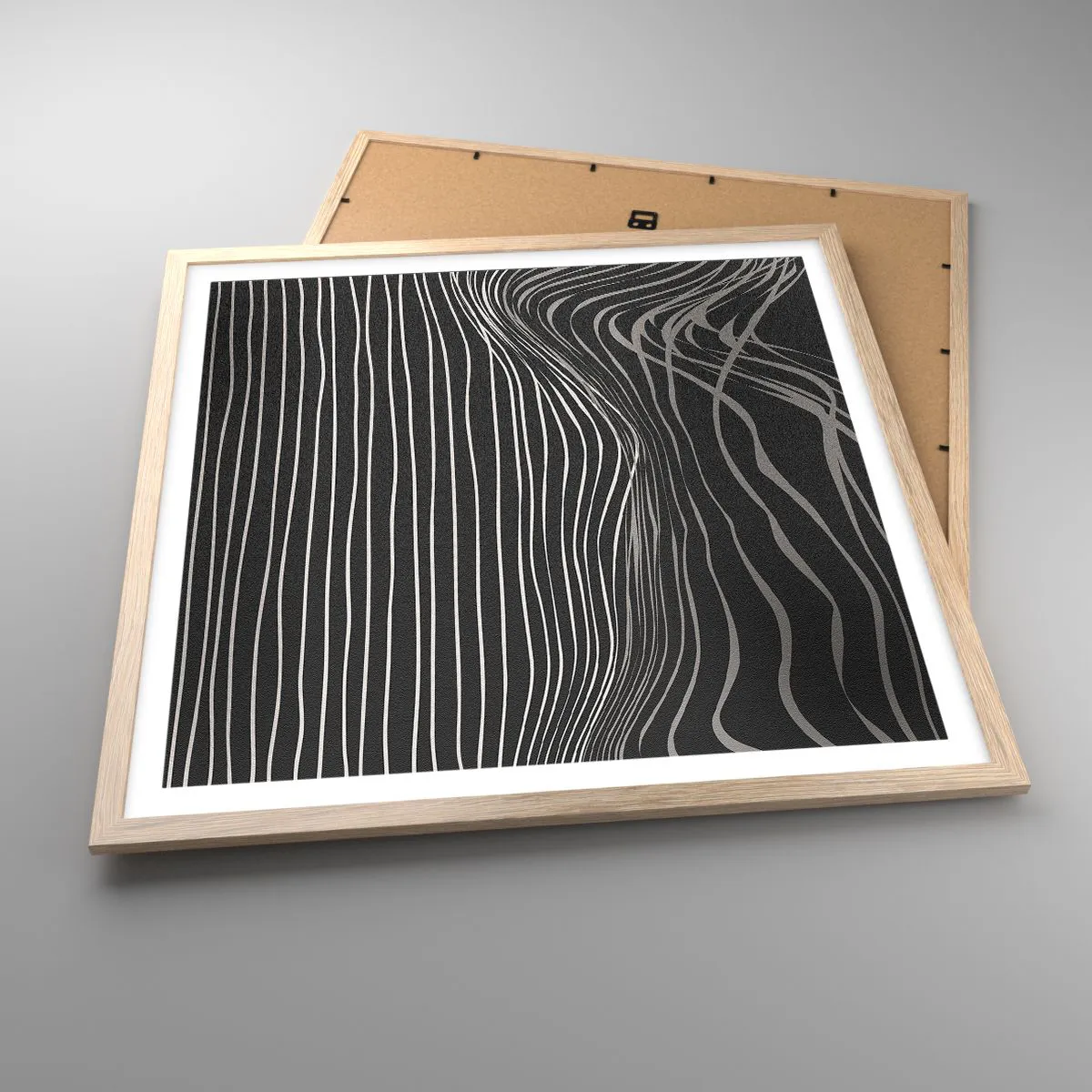 Póster en marco roble claro - Ritmo y acento - 60x60 cm