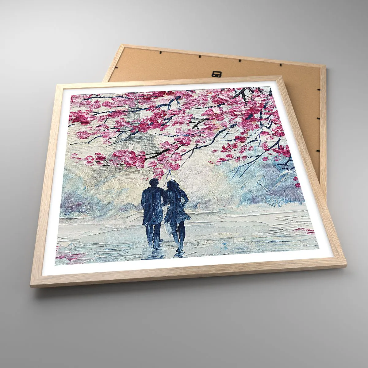 Affiche dans un chêne clair - Poster - Ballade romantique - 60x60 cm