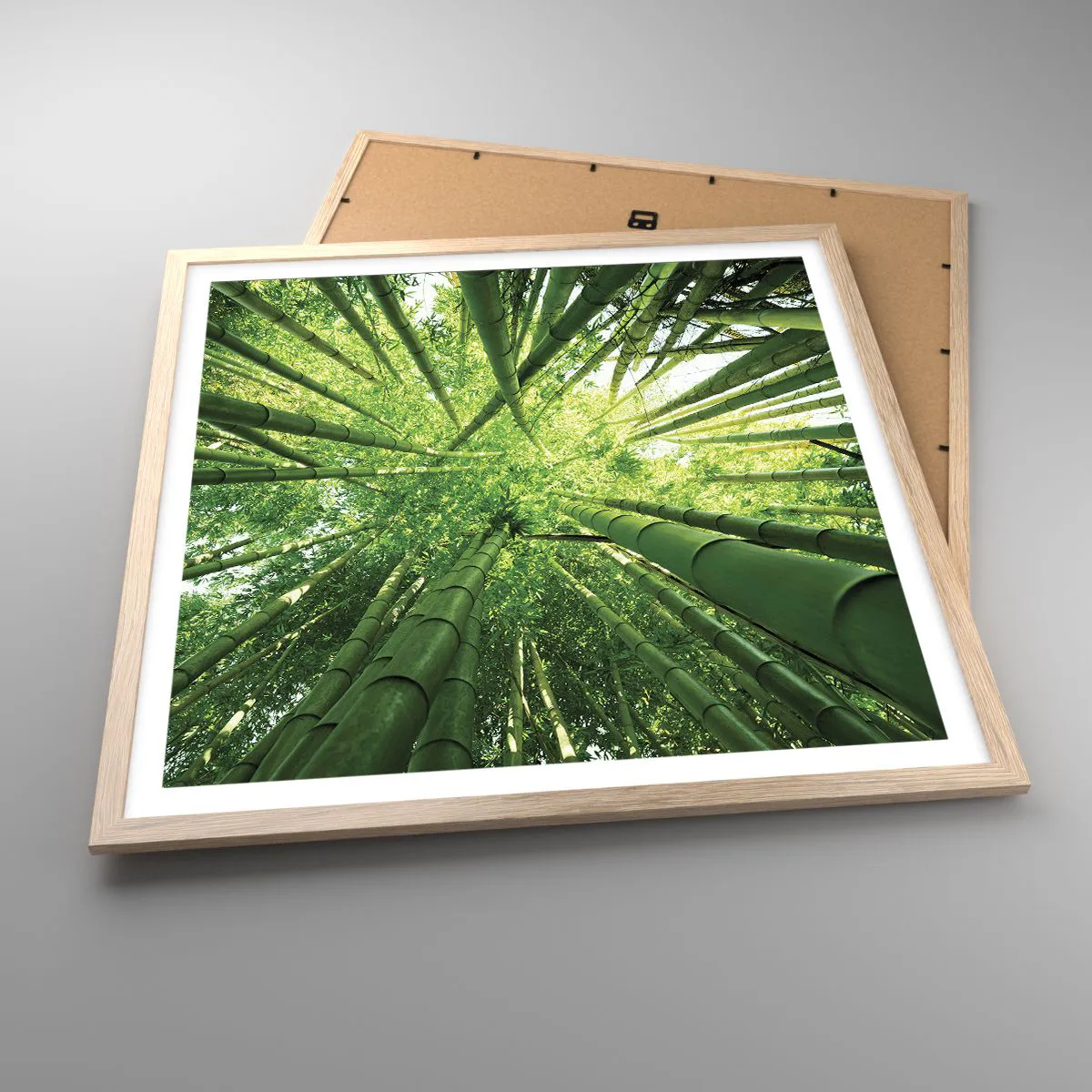 Poster in light oak frame - In a Bamboo Forest - 60x60 cm