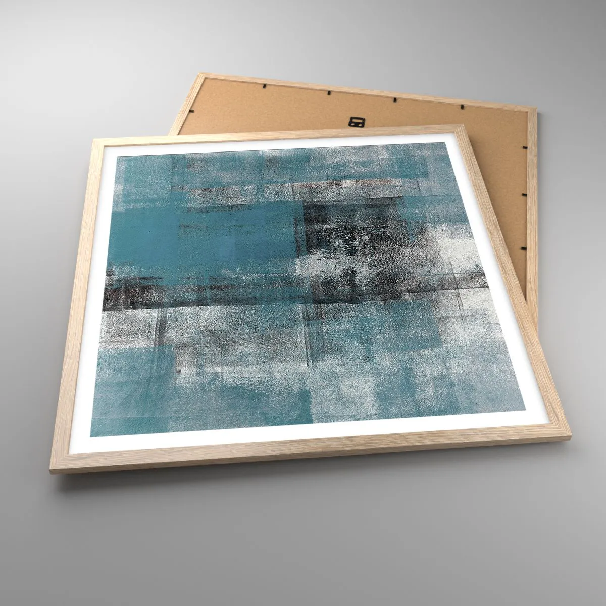 Affiche dans un chêne clair - Poster - Eau et air - 60x60 cm