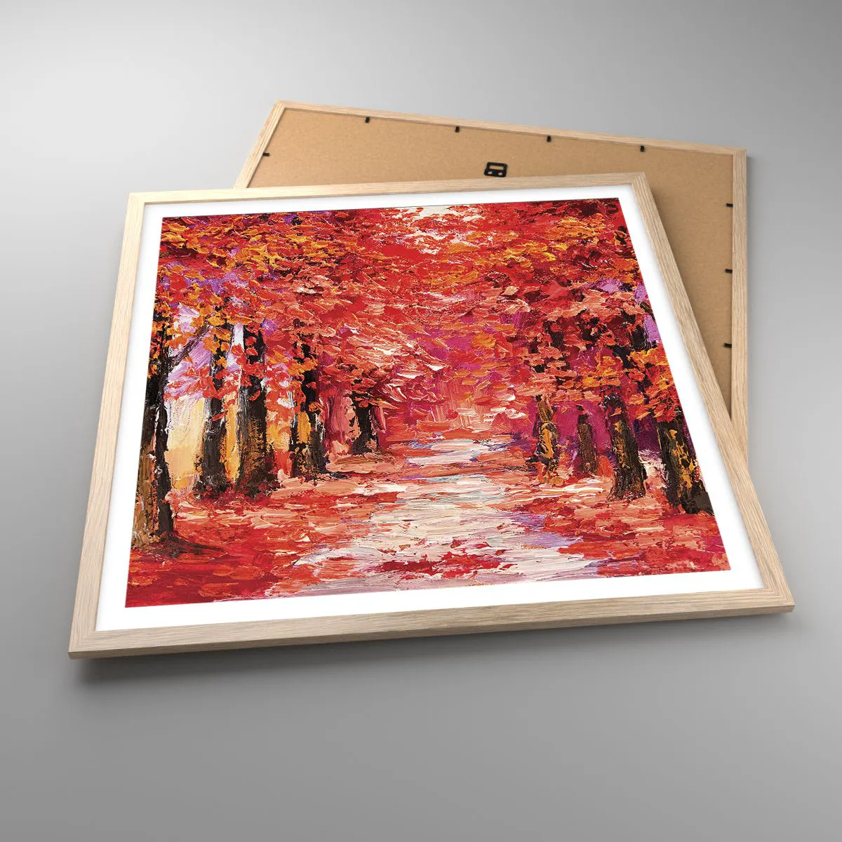 Affiche dans un chêne clair - Poster - Impression d'automne - 60x60 cm