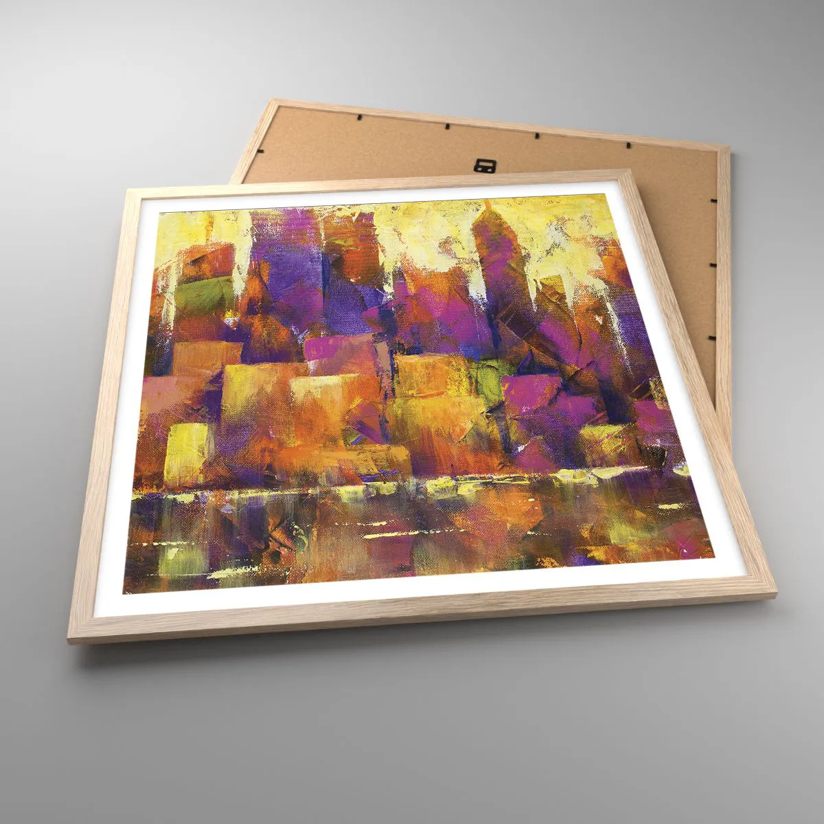 Een poster in een licht eiken lijst - Metropolitan compositie - 60x60 cm