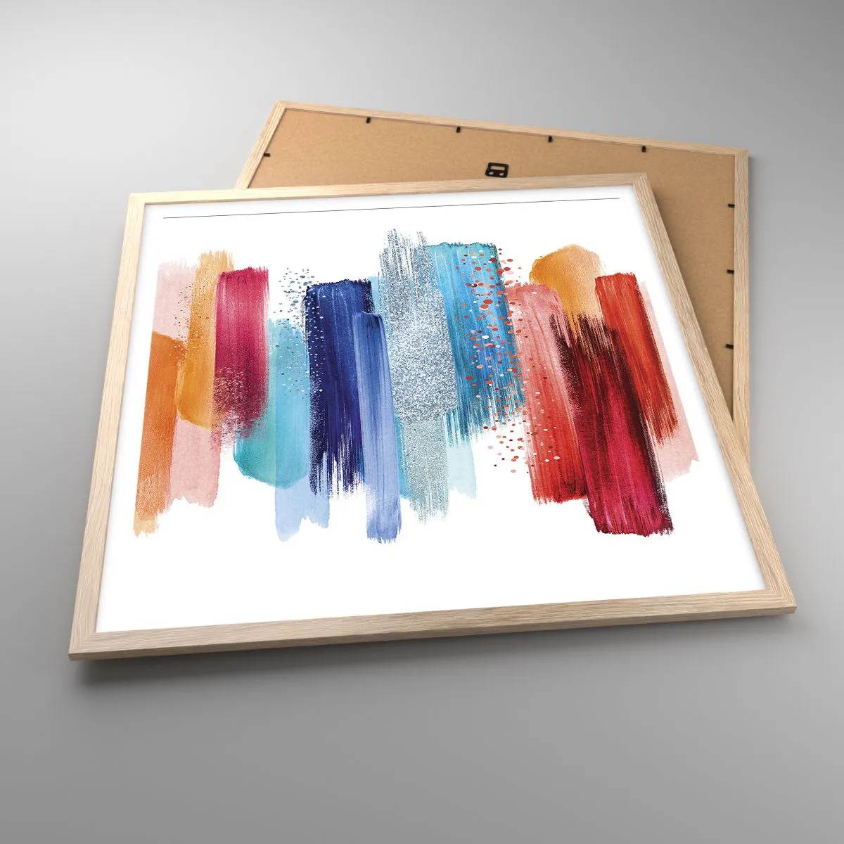 Poster in einem Rahmen aus heller Eiche - Auf und ab - 60x60 cm