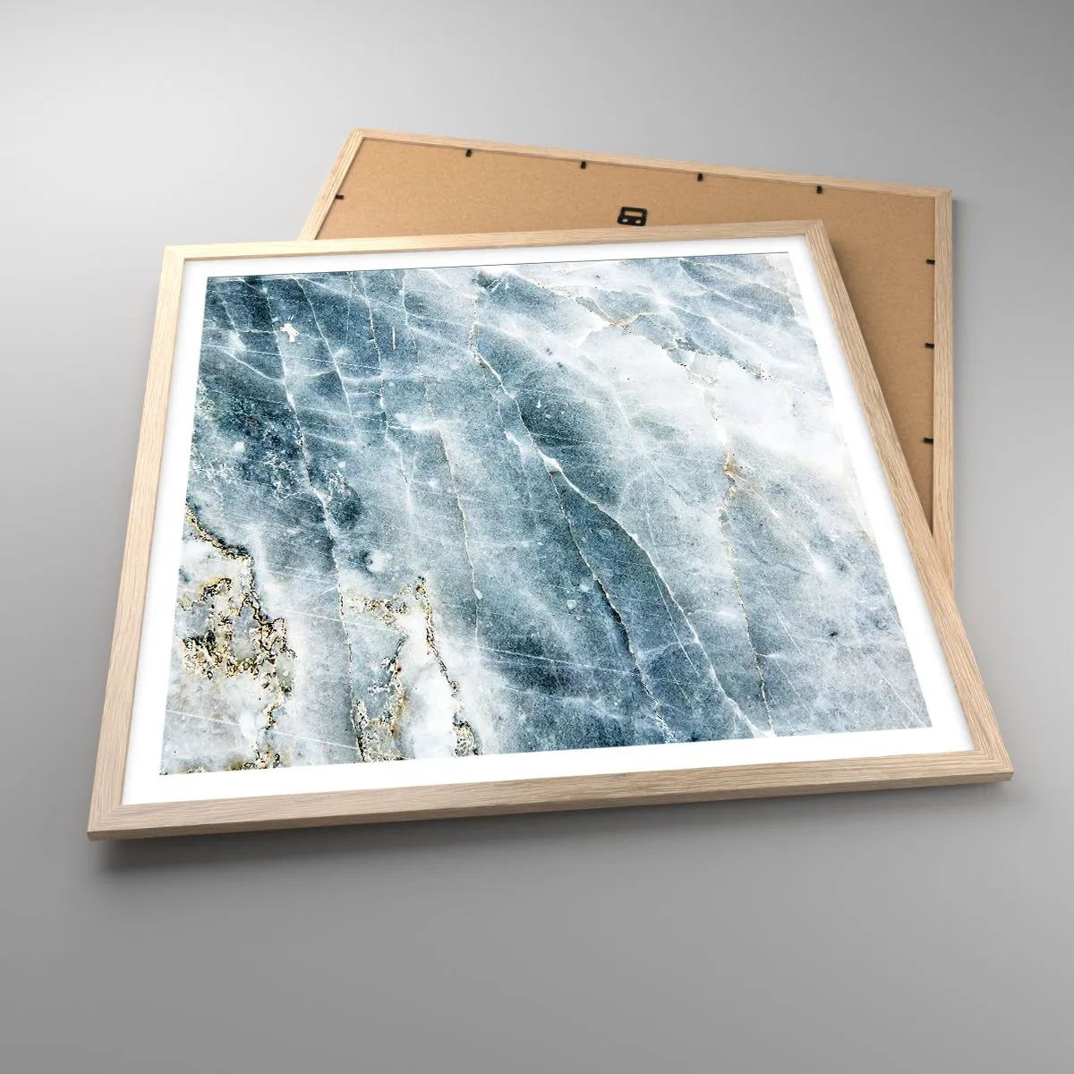 Een poster in een licht eiken lijst - Ijs wereld - 60x60 cm