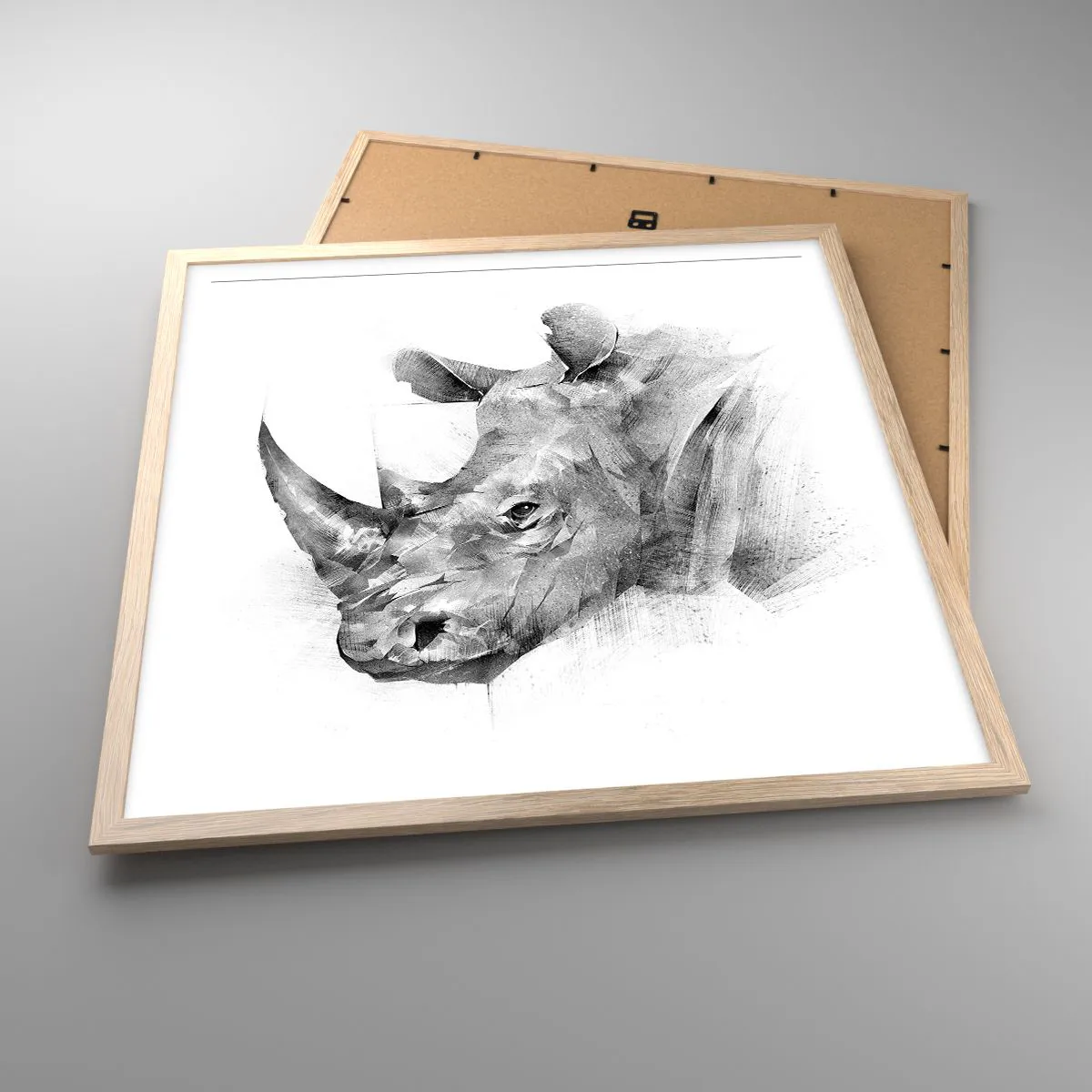 Poster in einem Rahmen aus heller Eiche - Afrikanisches Porträt - 60x60 cm