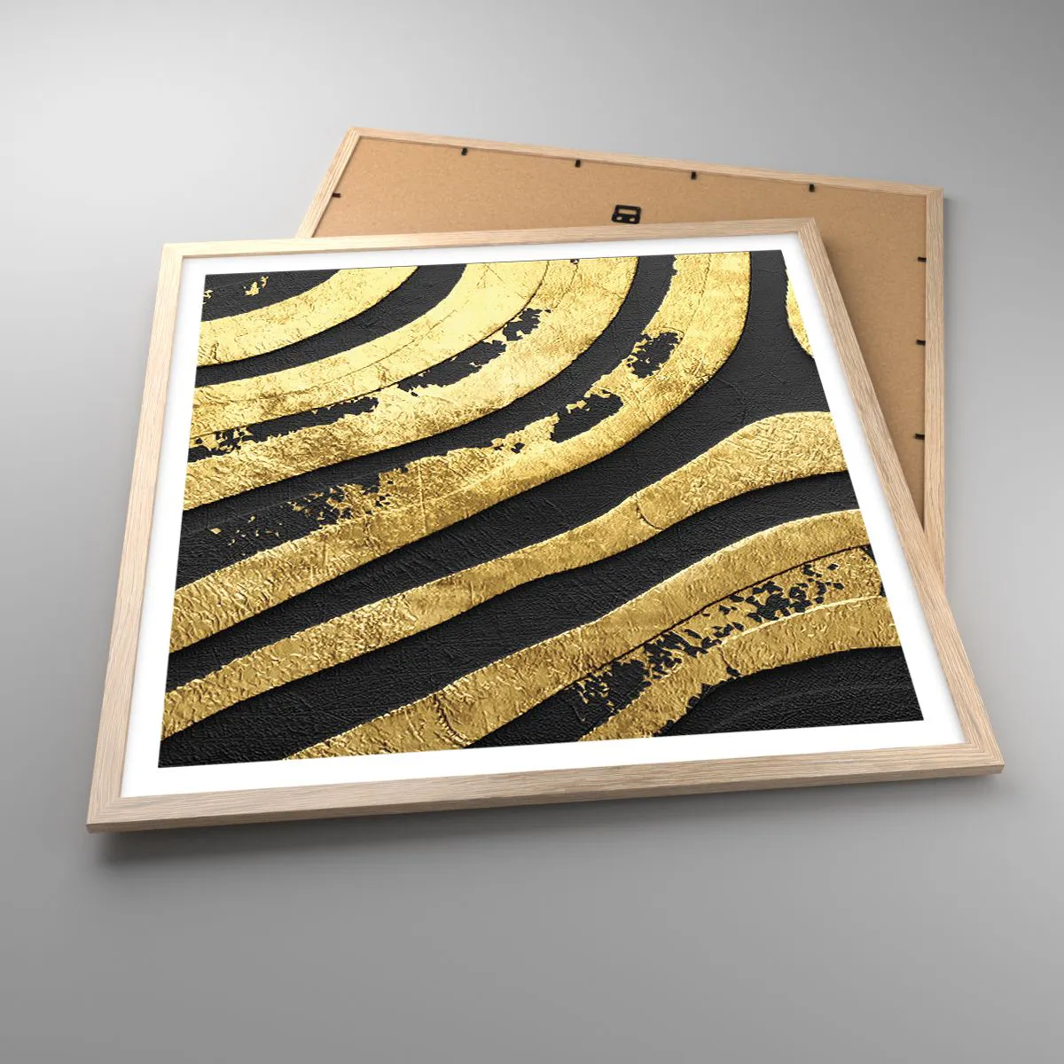 Plakát v rámu světlý dub - Vše plyne - 60x60 cm