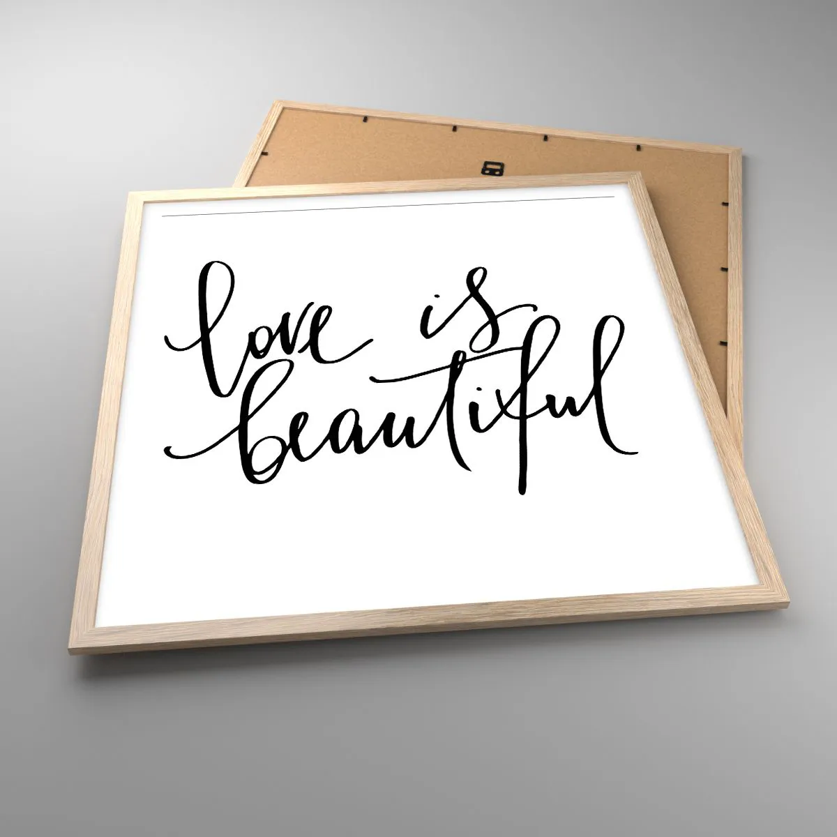 Plagát v ráme zo svetlého duba - Prečítaj a zopakuj - 60x60 cm