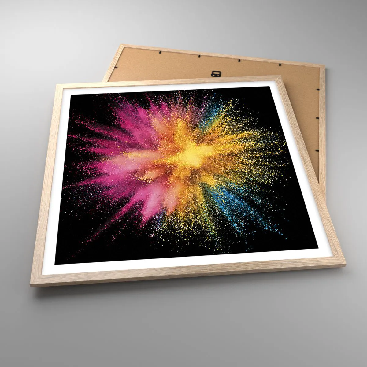 Pôster com moldura de carvalho claro - O nascimento das cores  - 60x60 cm