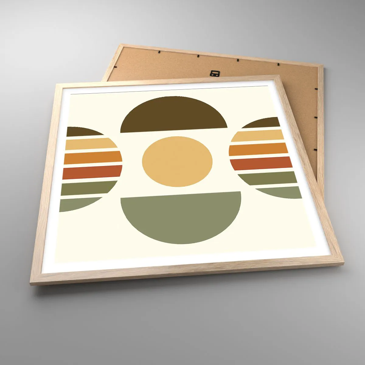 Pôster com moldura de carvalho claro - Em tons terrosos - 60x60 cm