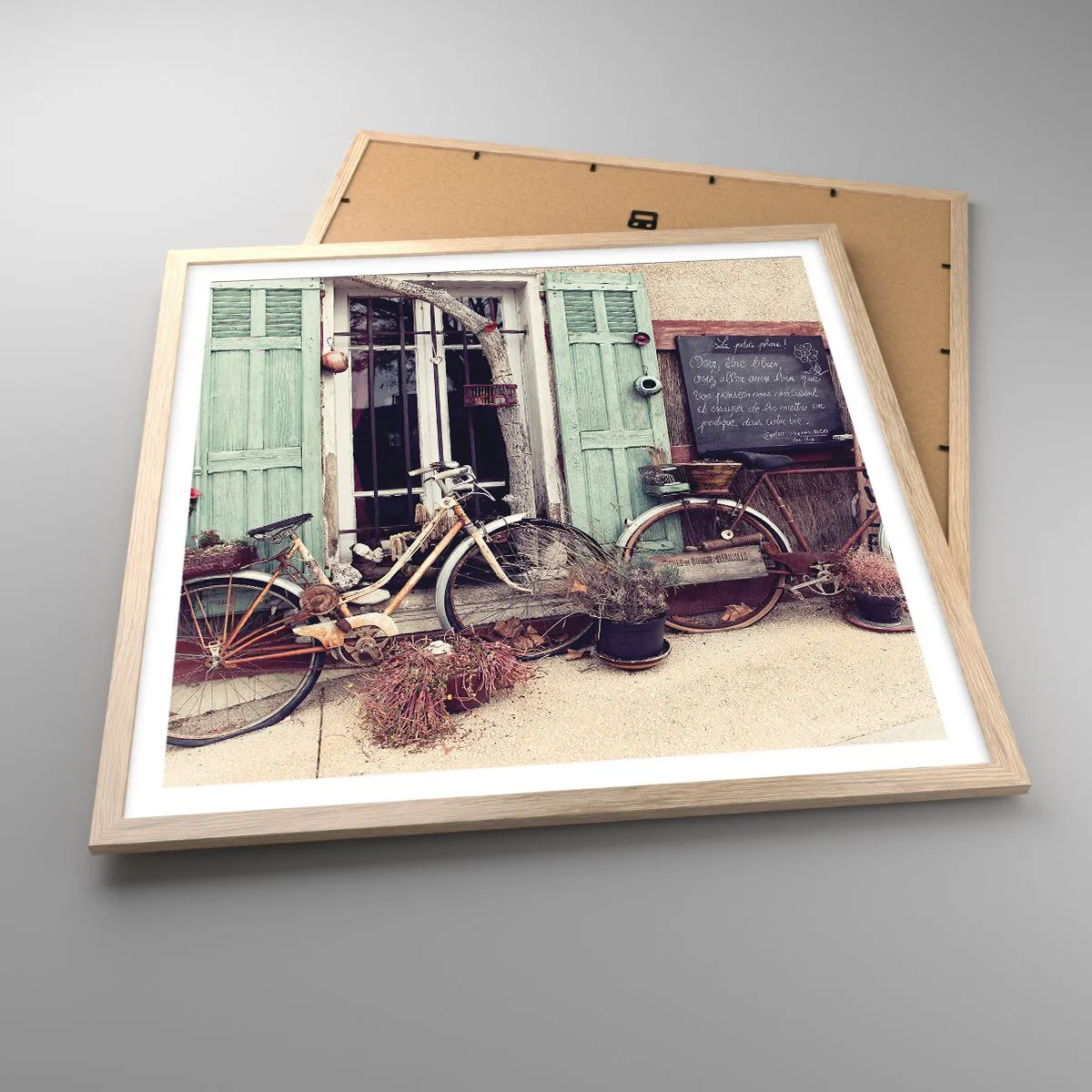 Poszter világos tölgy keretben - Éljen a tartomány - 60x60 cm