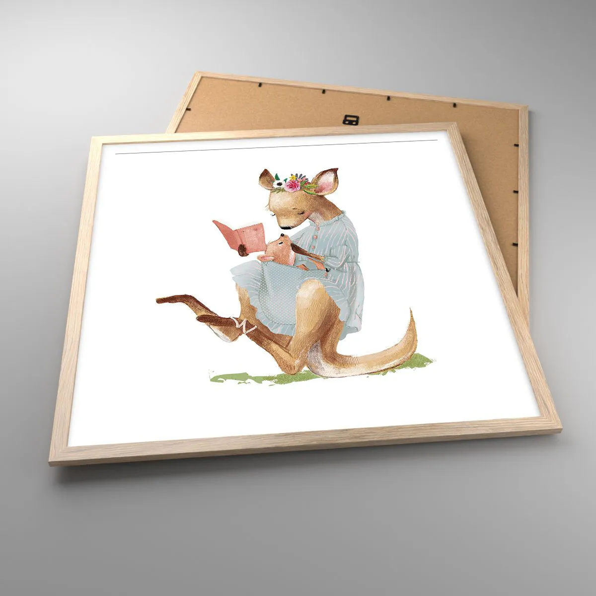 Pôster com moldura de carvalho claro - Leia para mim, mamãe - 60x60 cm