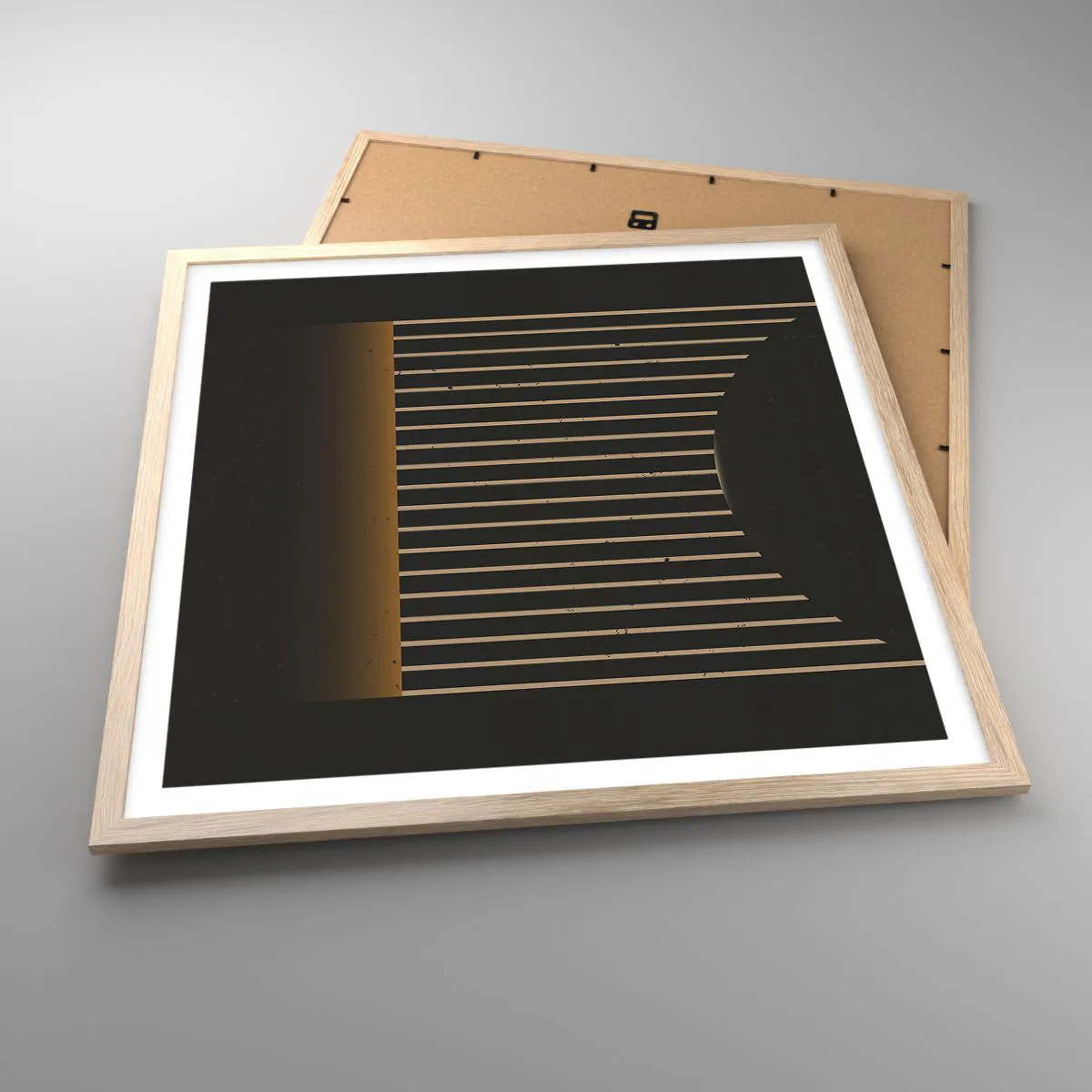 Poster în ramă de stejar deschis - Explorați întunericul - 60x60 cm