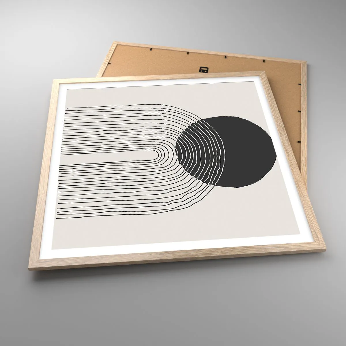 Póster en marco roble claro - Temblor y certeza - 60x60 cm