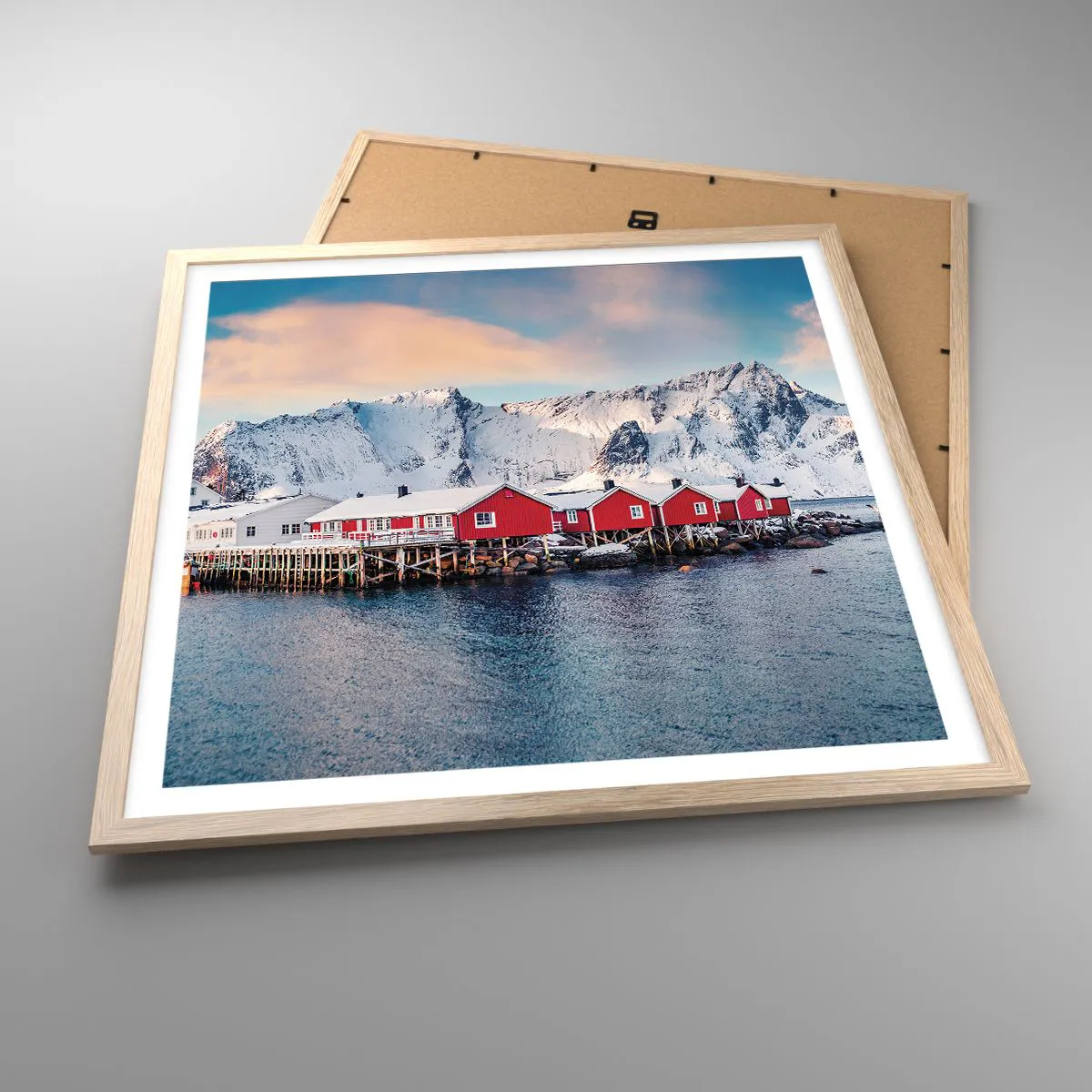 Poster in einem Rahmen aus heller Eiche - Nördlicher Rückzug - 60x60 cm