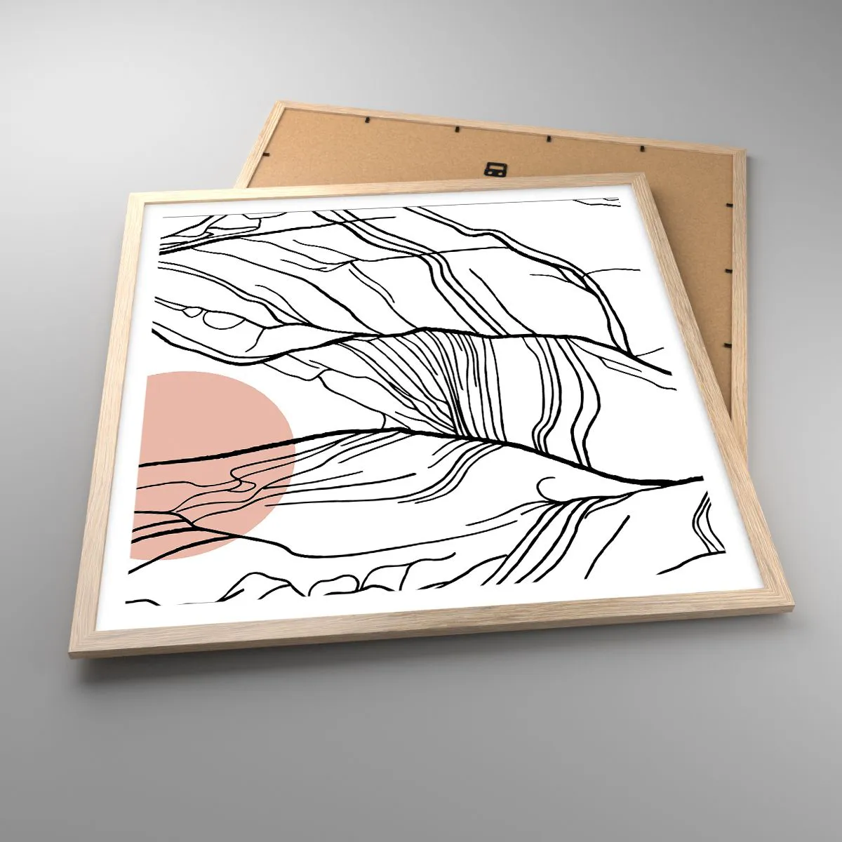 Poster in einem Rahmen aus heller Eiche - In einem Netz aus Zweigen - 60x60 cm